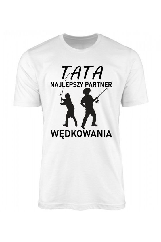 Koszulka Męska Tata, Najlepszy Partner Wędkowania