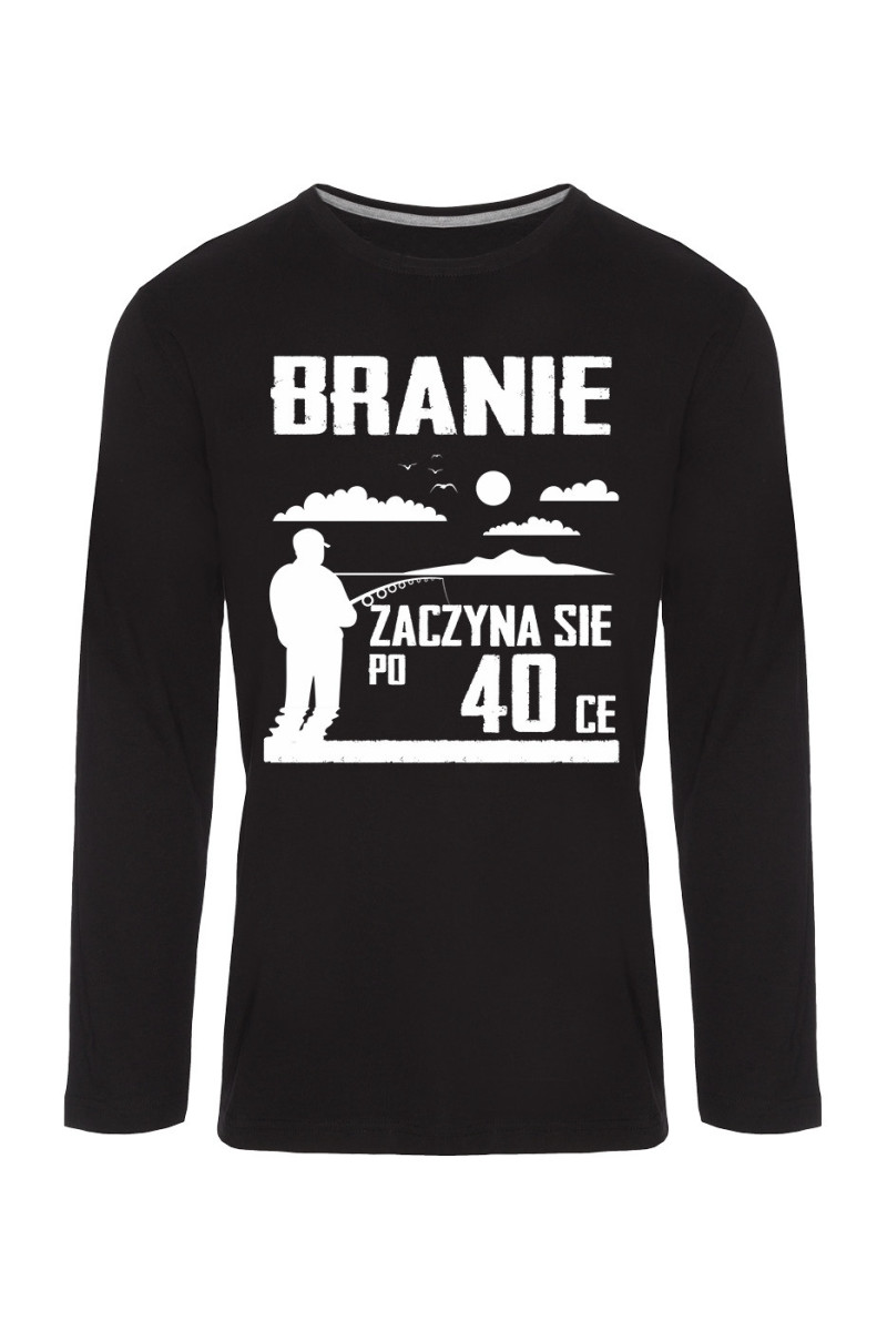 Koszulka Męska Longsleeve Branie Zaczyna Się Po 40-ce