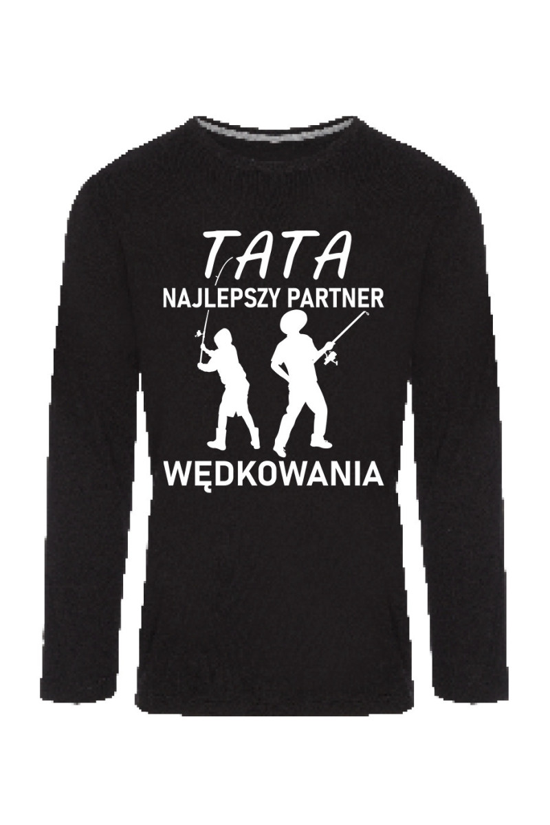 Koszulka Męska Longsleeve Tata, Najlepszy Partner Wędkowania