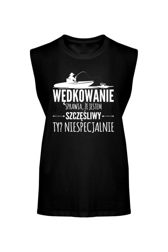 Koszulka Męska Tank Top Wędkowanie Sprawia, Że Jestem Szczęśliwy